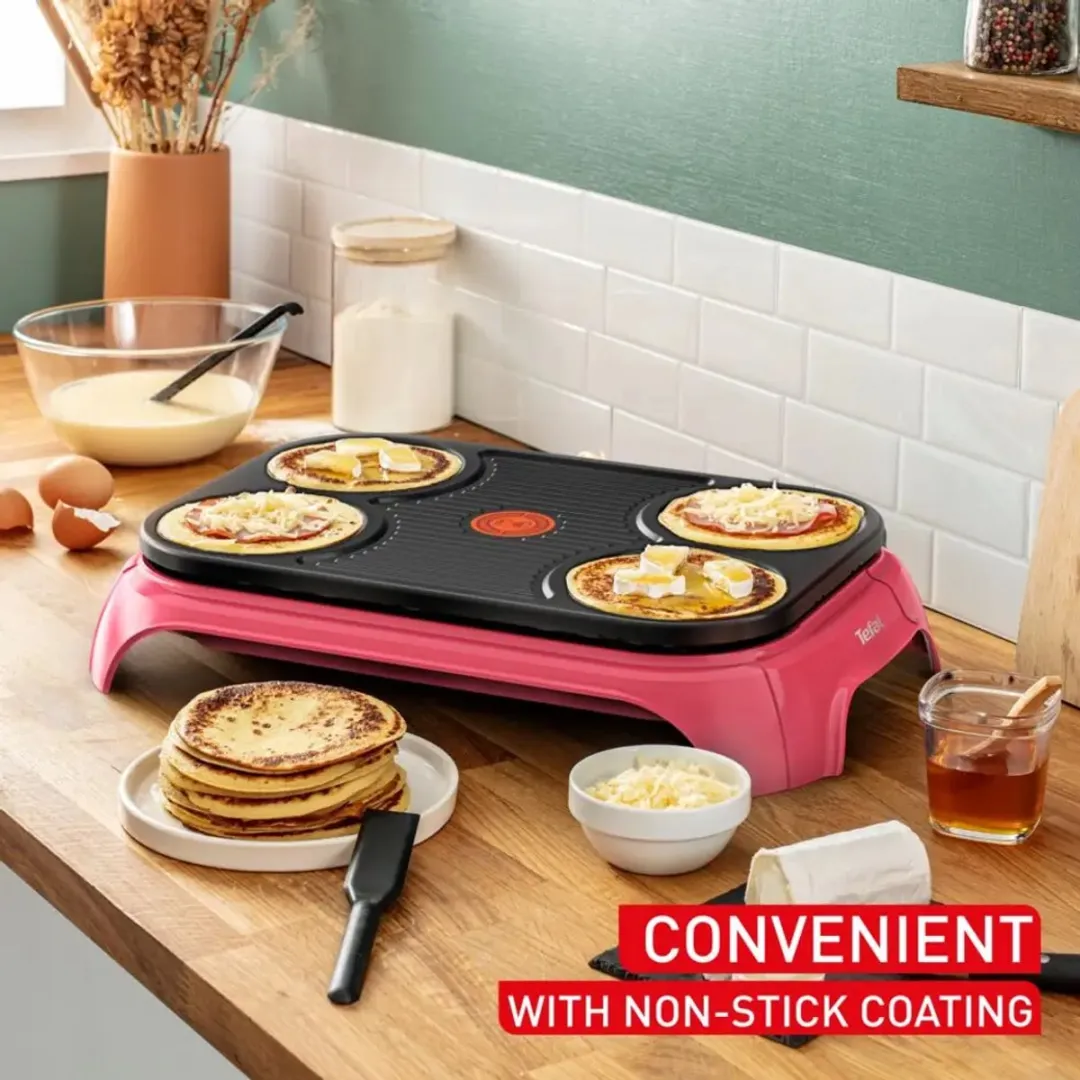Tefal Crêpe & Grill Party Pannenkoekenmaker - Zwart/Rood - afbeelding 4 van 6