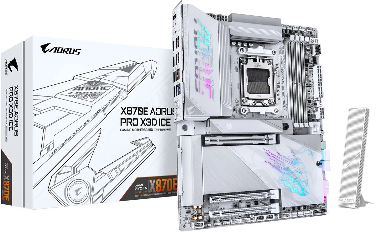 Gigabyte X870E AORUS PRO X3D ICE AM5 Moederbord