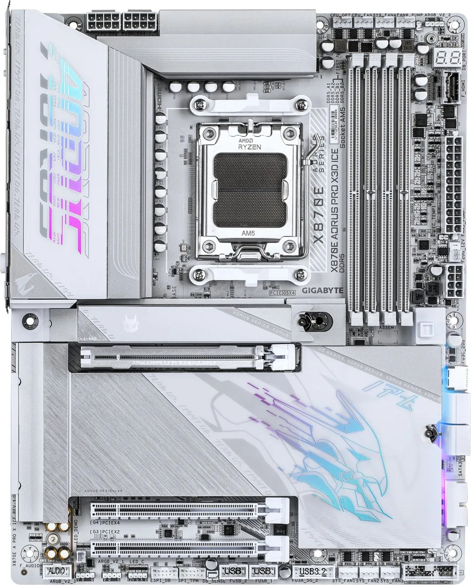 Gigabyte X870E AORUS PRO X3D ICE AM5 Moederbord