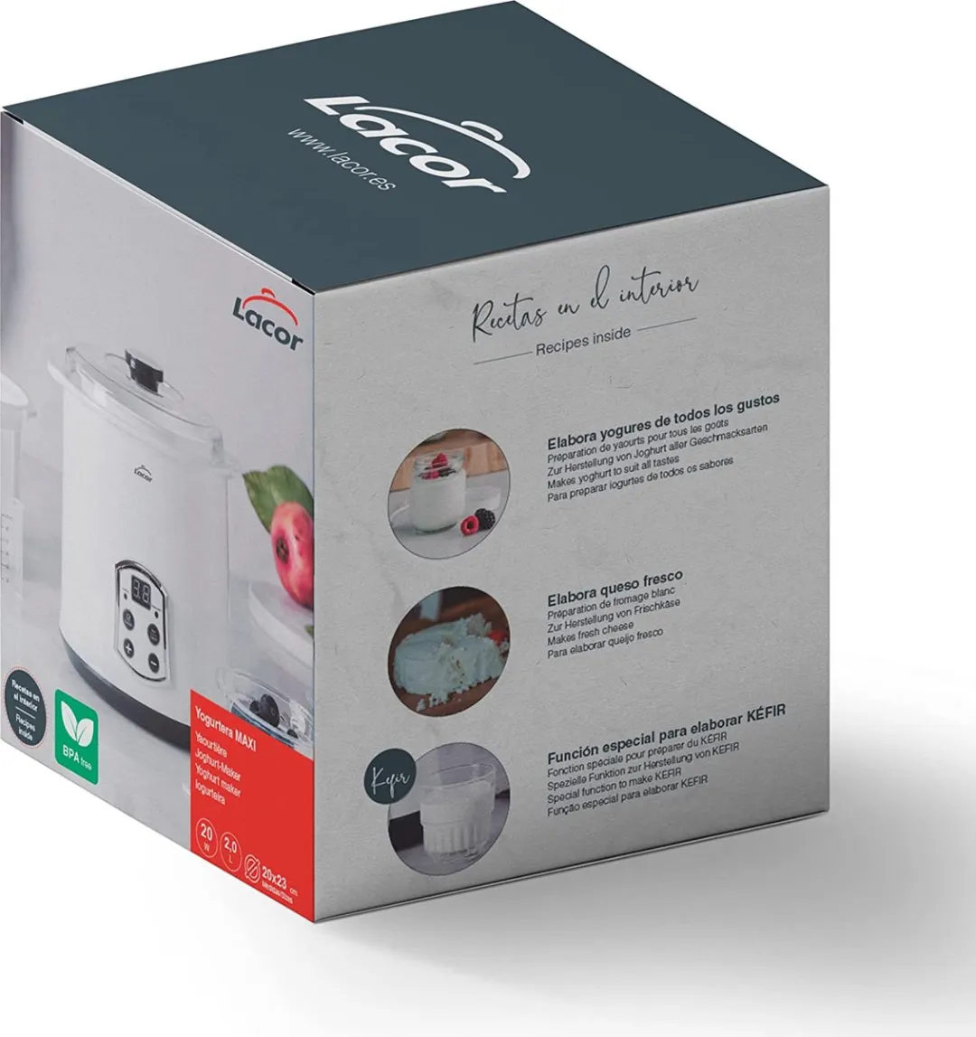 Lacor 69243 Yoghurtmaker 2L - Wit - afbeelding 6 van 6