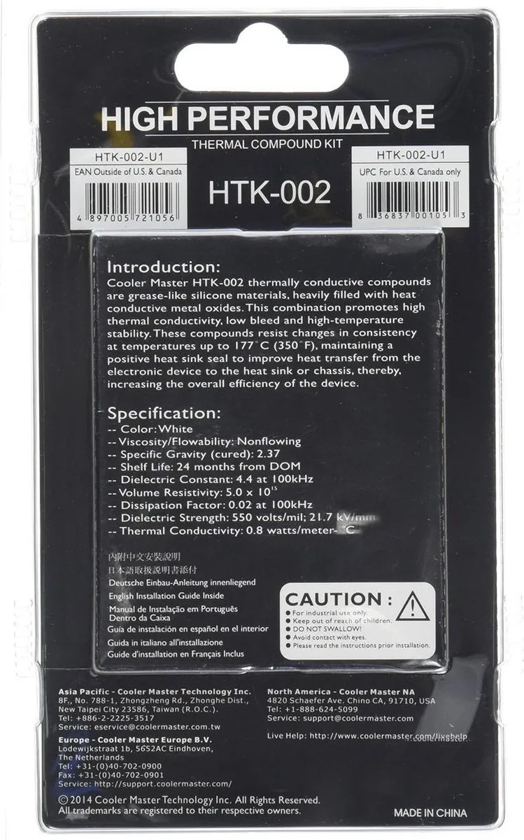 Cooler Master HTK-002-U1-GP Thermische pasta - Wit