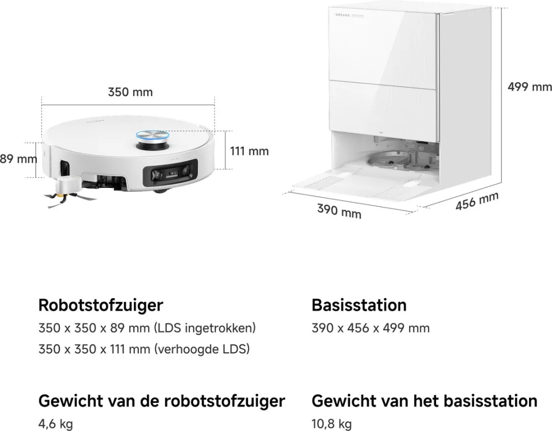 Dreame X60 Pro Ultra Complete Robotstofzuiger - 42.000 Pa - Wit