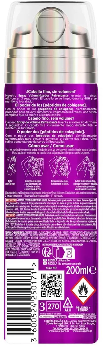 L'Oréal Paris Elvive Volumegevend Spray 200ml - Paars