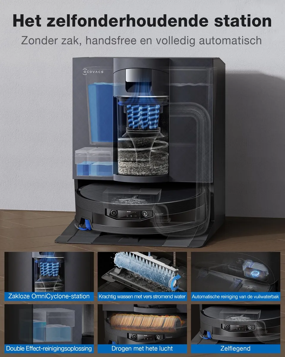 Ecovacs Deebot X12 OmniCyclone Robotstofzuiger - Grijs