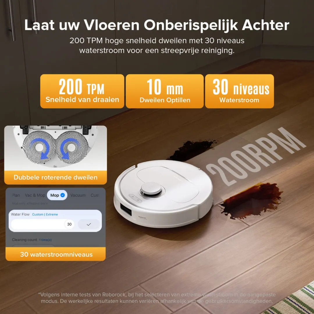 Roborock QV 35S Qrevo Plus Robotstofzuiger - 10000 Pa - Wit - afbeelding 6 van 6