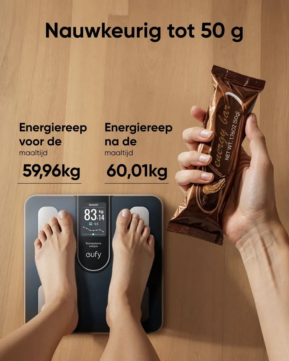 Eufy Smart Scale C20 Bluetooth-weegschaal - 182,5 kg - Zwart