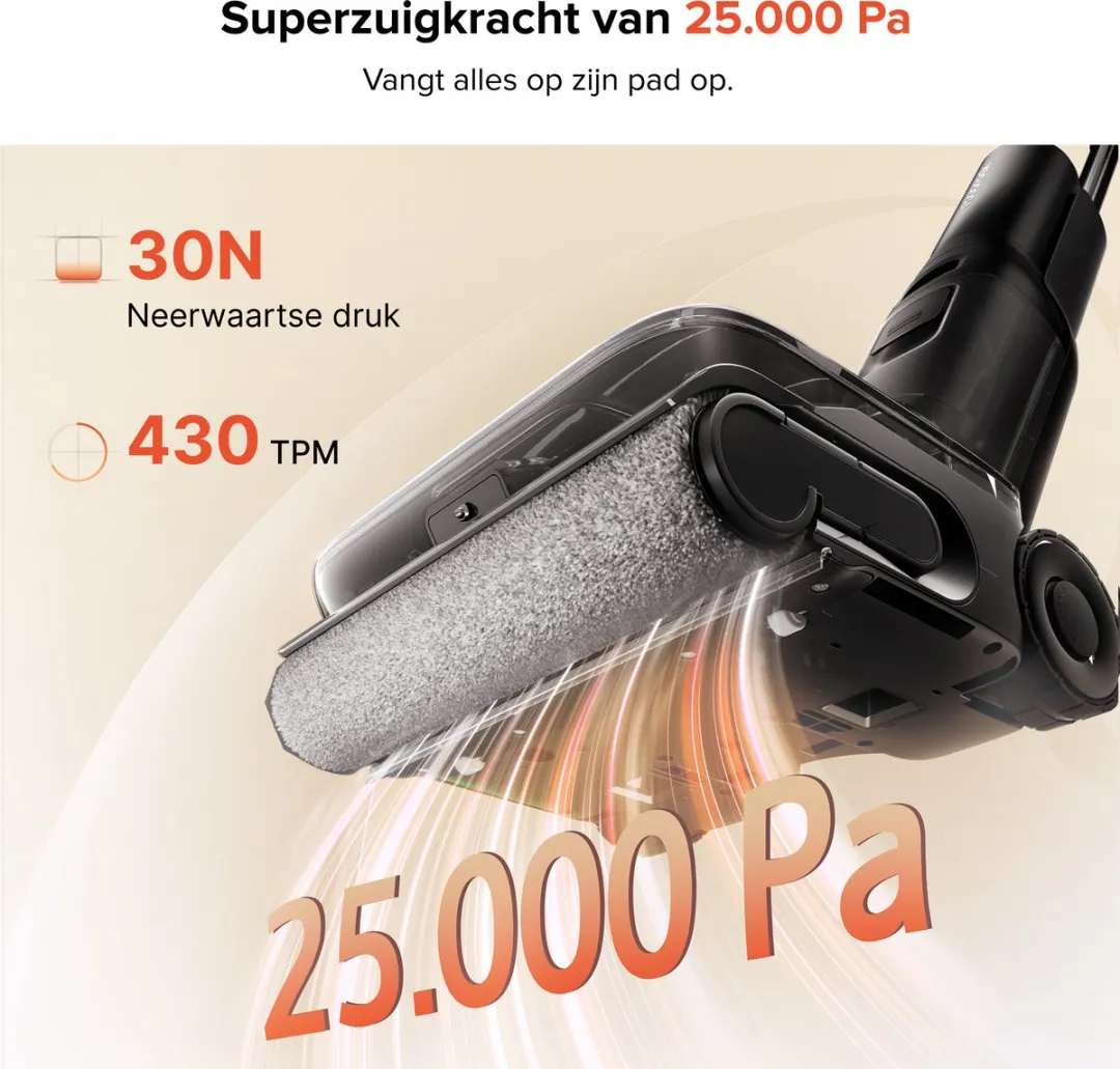 Roborock F25 ACE Pro Vloerreiniger 25.000 Pa - Zwart