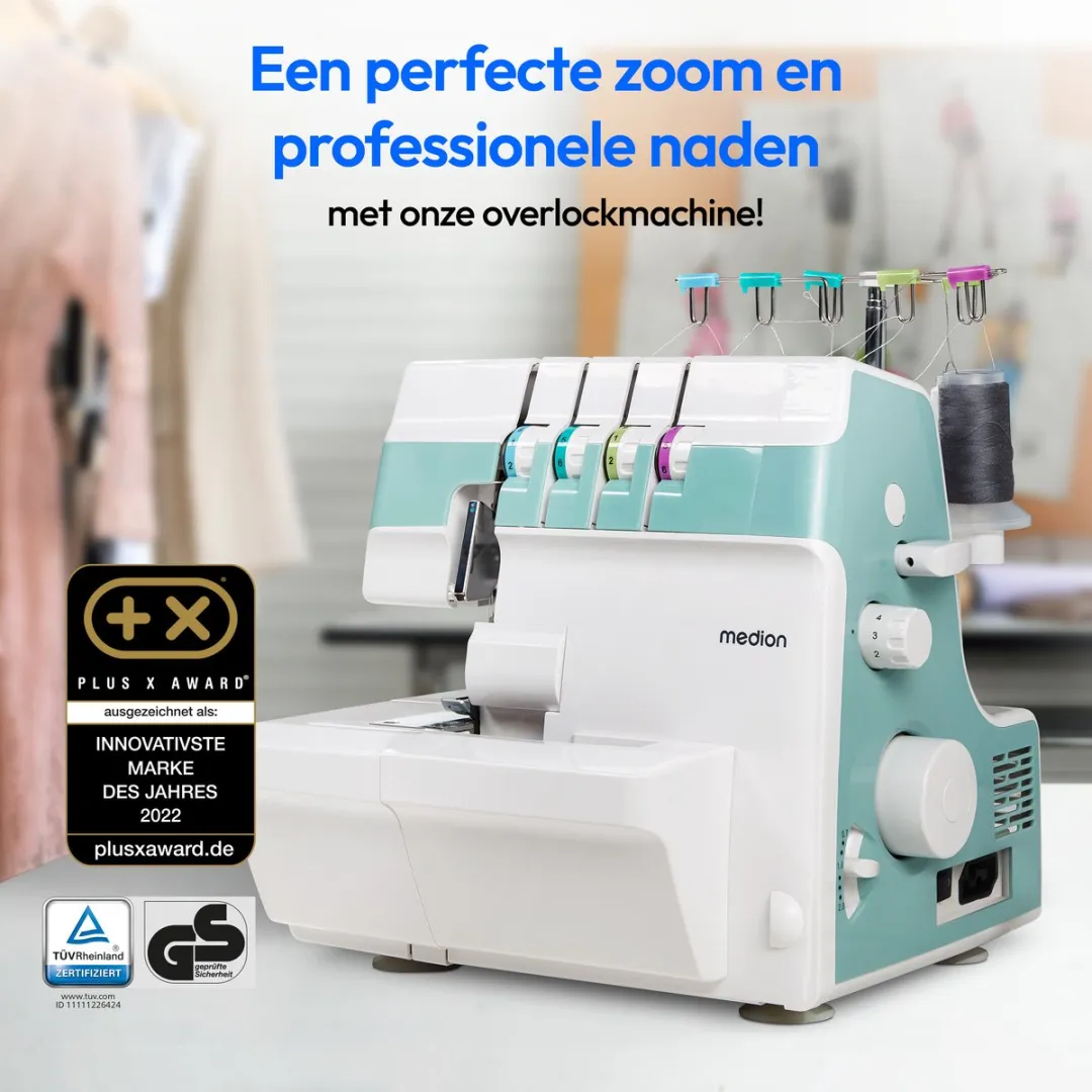 Medion SO90 Overlock Naaimachine - 1200 St/min - Turkoois