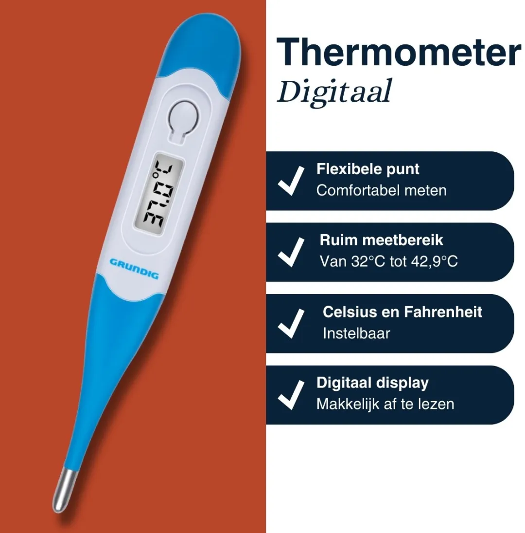 Grundig Digitale Koortsthermometer 8711252342108 - Blauw