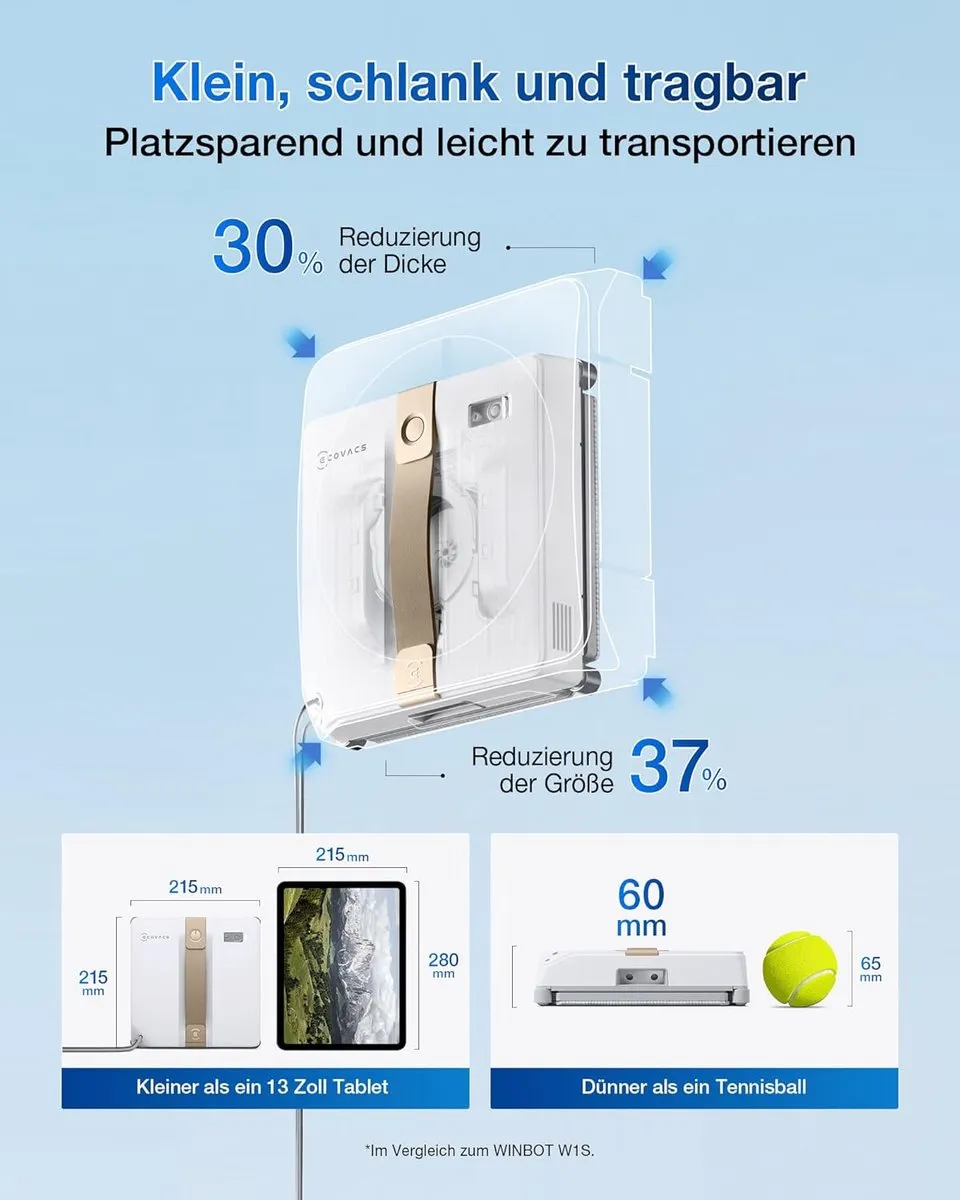Ecovacs Winbot Mini WG841-01TD Robot Ramenwasser - Beige