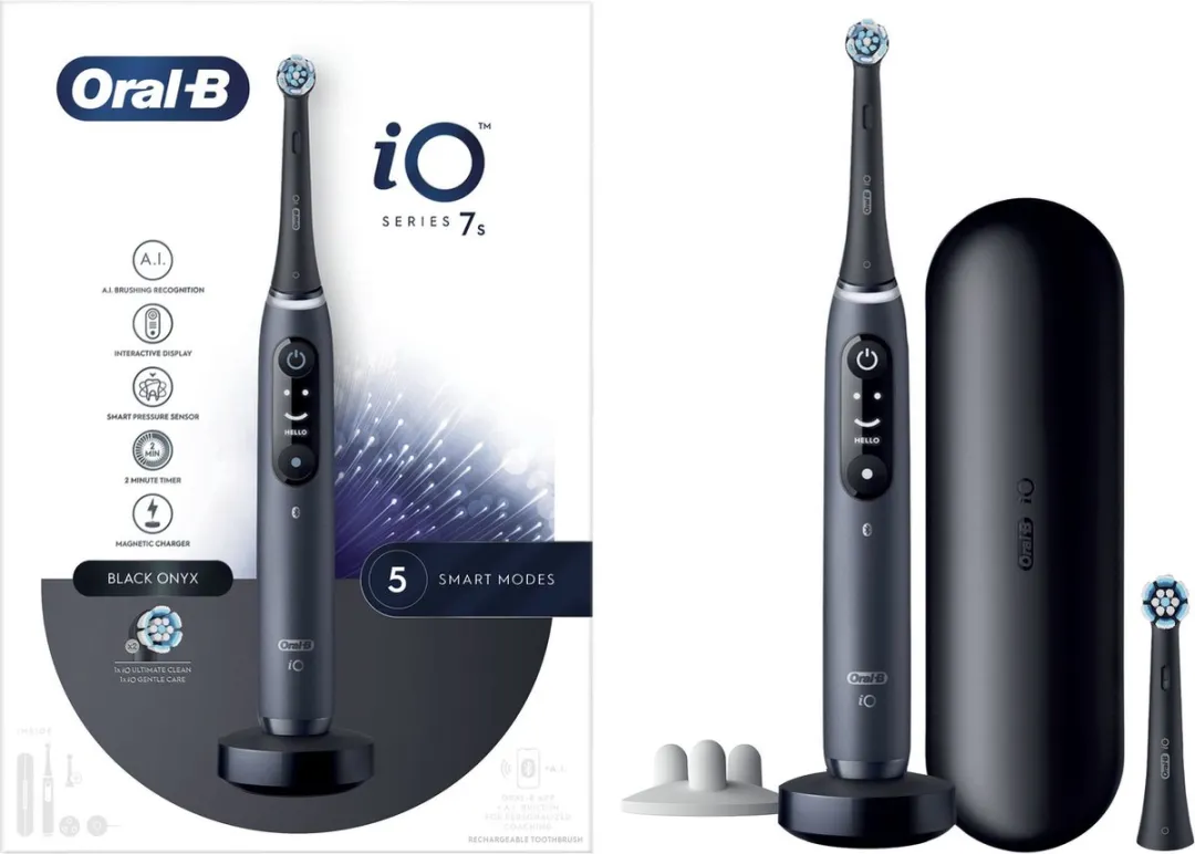 Oral-B iO7 Black Onyx Elektrische Tandenborstel - 2 Opzetborstels