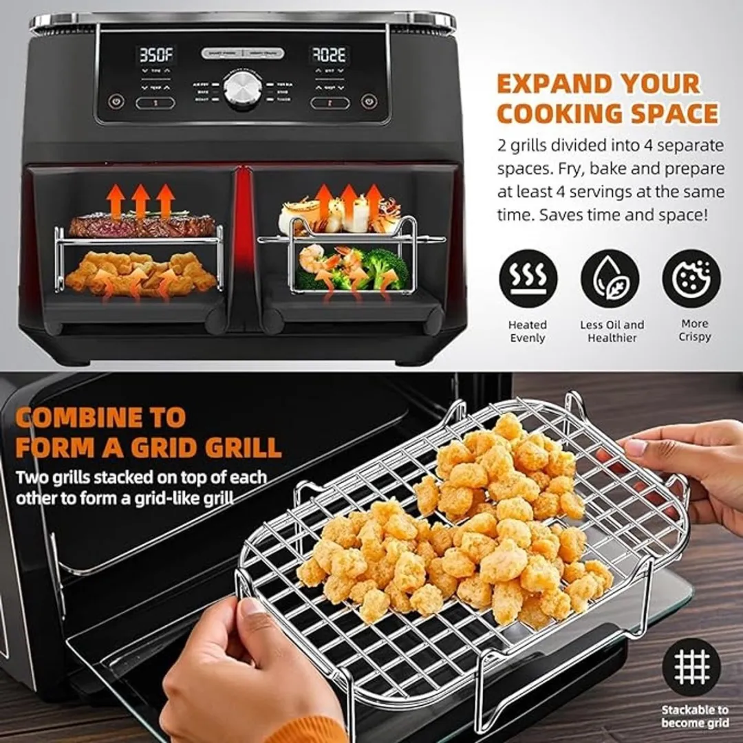 Ninja Dual Zone Grillrooster 2-delig - Zilver