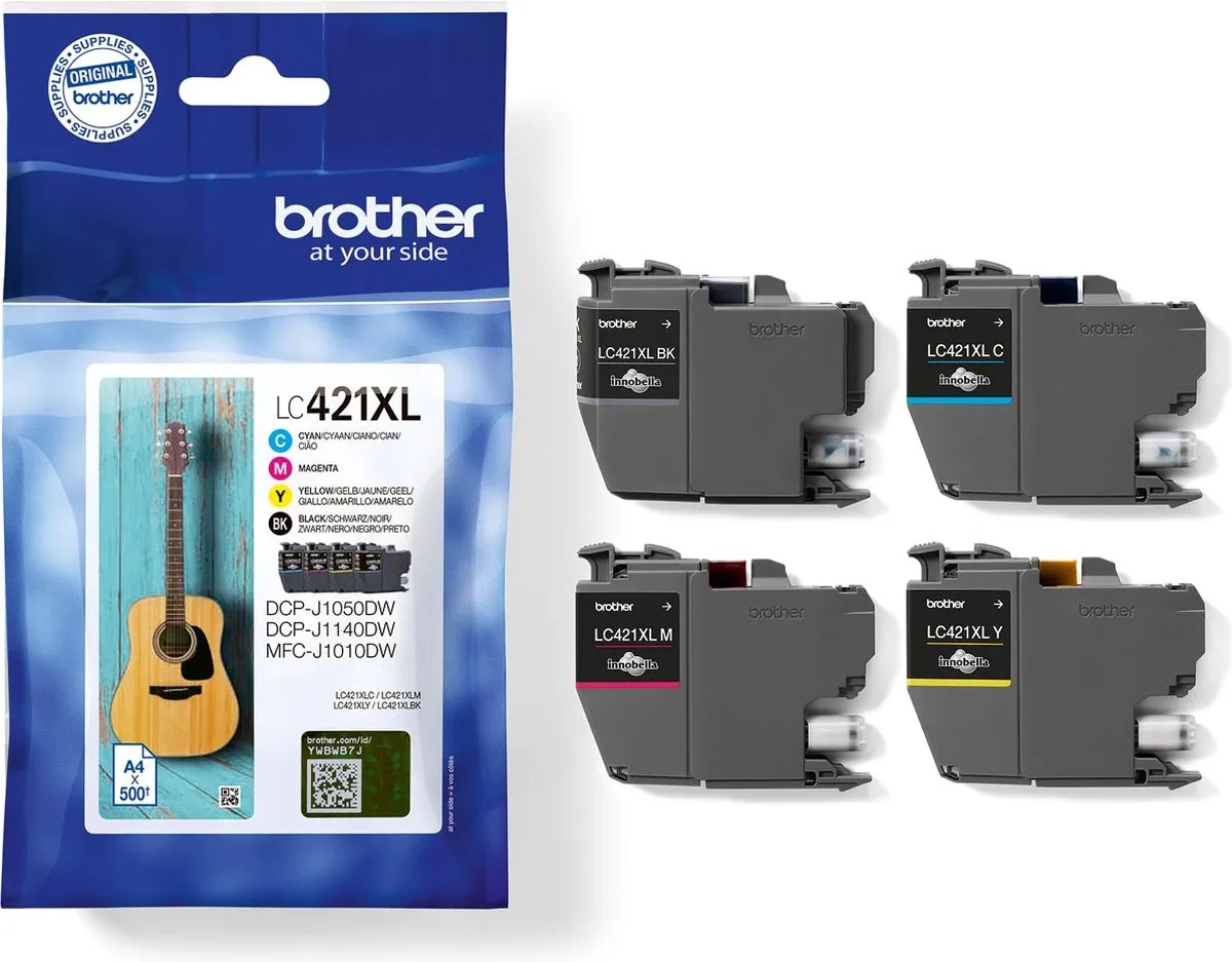 Brother LC-421XL Inktcartridge - 4 Stuks (Zwart + 3 Kleuren)
