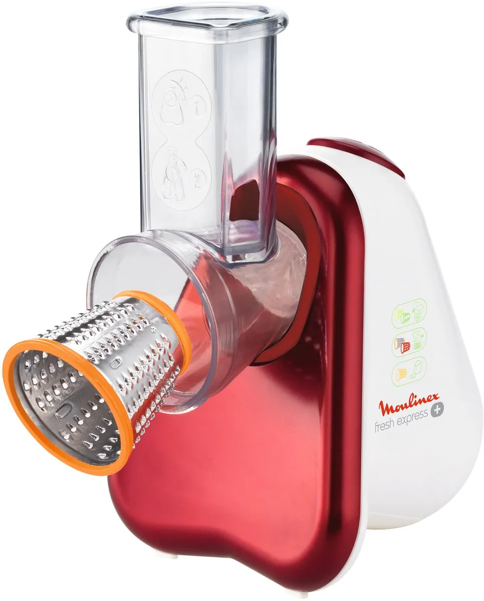 Moulinex Fresh Express+ DJ755G10 Snij- en raspapparaat - 200W - 5 Platen - Rood/Wit
