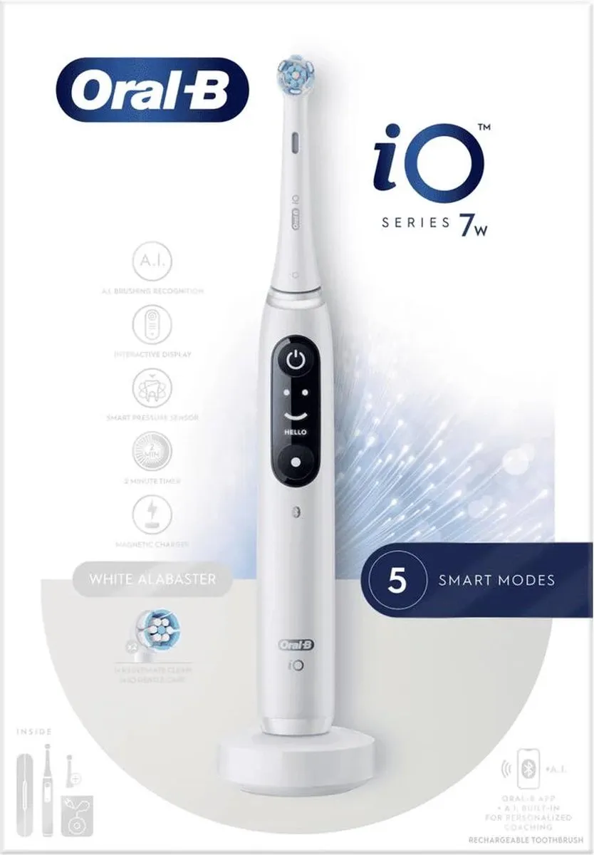 Oral-B iO 7W Elektrische Tandenborstel - Wit - 5 Snelheden