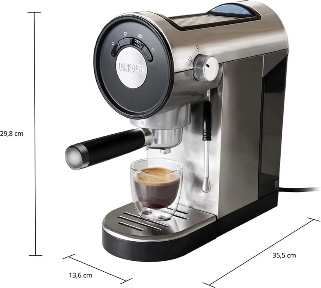 Unold Piccpresso 28636 Espressomachine - 2 Kopjes - 0,9L - Zwart/RVS