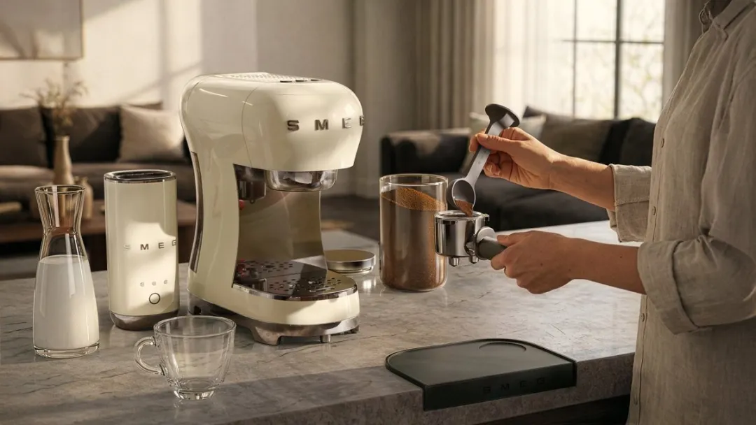 Smeg ECF12CREU Espressomachine - 15 bar - Crème