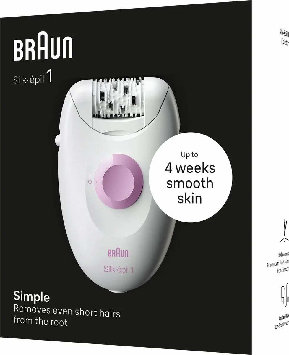 Braun Silk-épil 1 Epilator - Droog scheren - White/Pink - afbeelding 6 van 6
