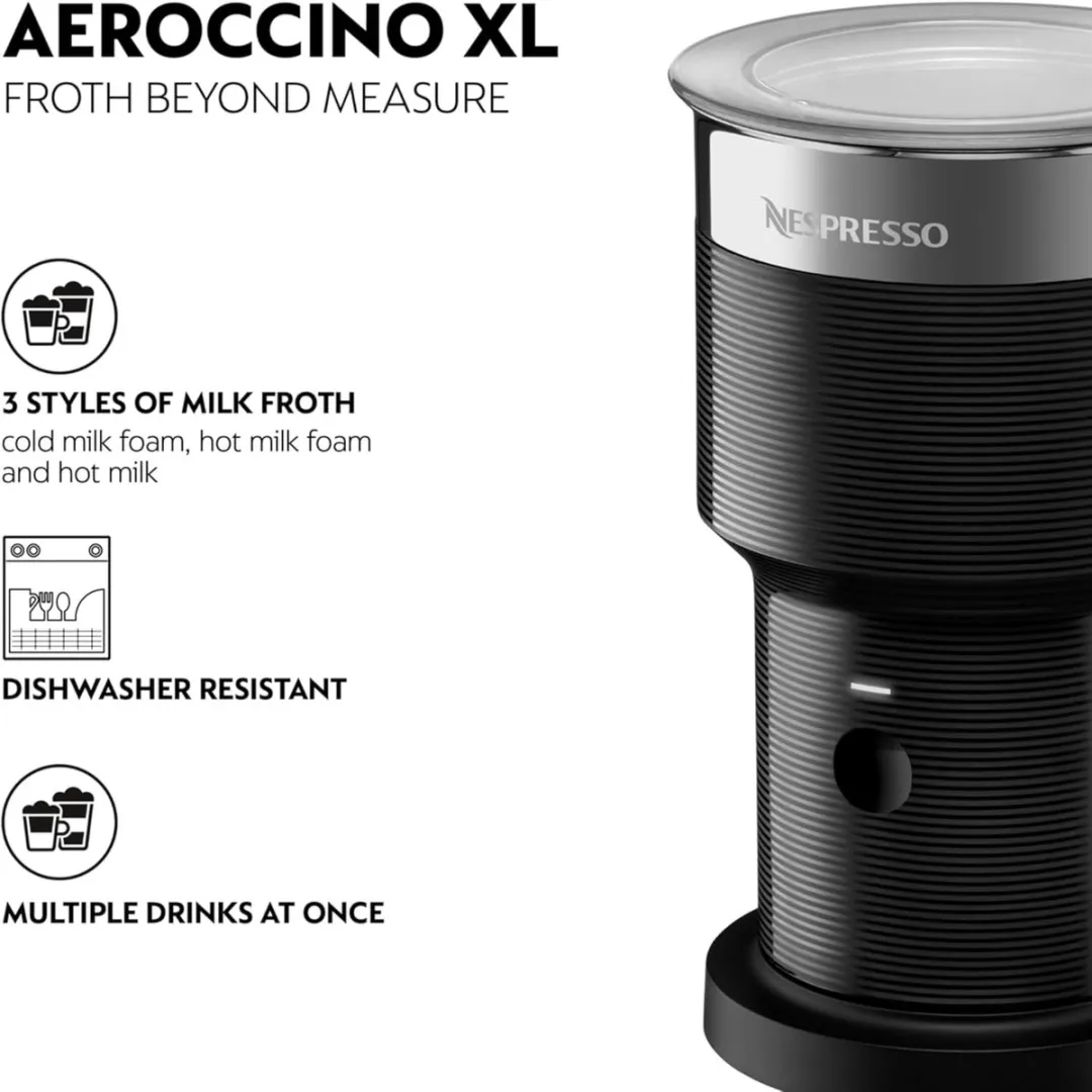 Nespresso Aeroccino XL Melkopschuimer - Zwart - afbeelding 2 van 6