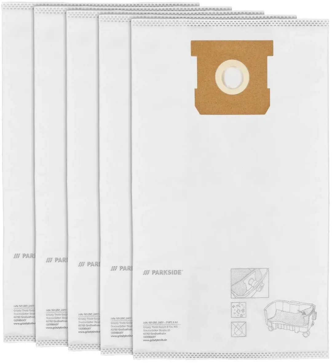 PARKSIDE Stofzuigerzakken 5 Stuks - 3 Laags