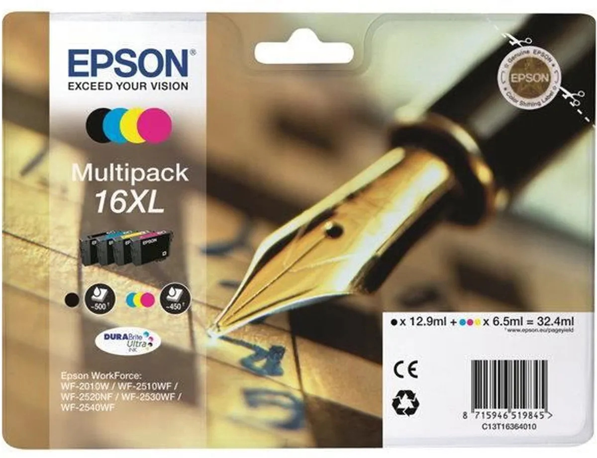Epson 16XL Inktcartridge Multipack - 500 pagina's - Multi