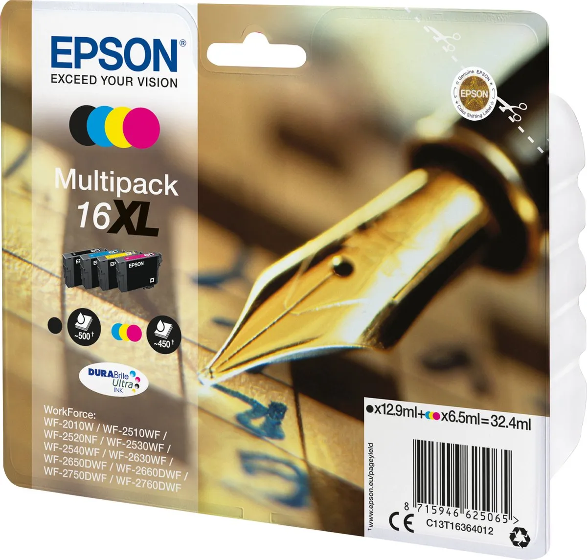 Epson 16XL Inktcartridge Multipack - 500 pagina's - Multi