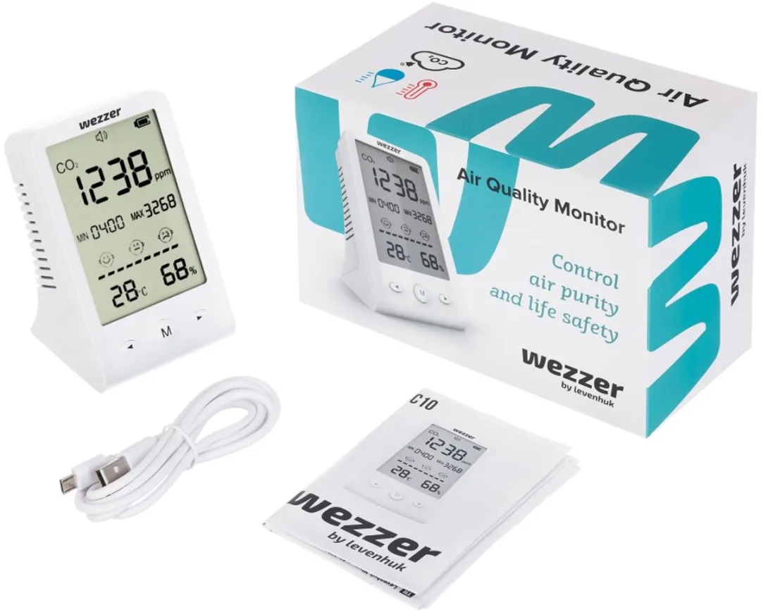 Levenhuk Wezzer Air MC10 Luchtkwaliteitsmeter - Wit - afbeelding 6 van 6