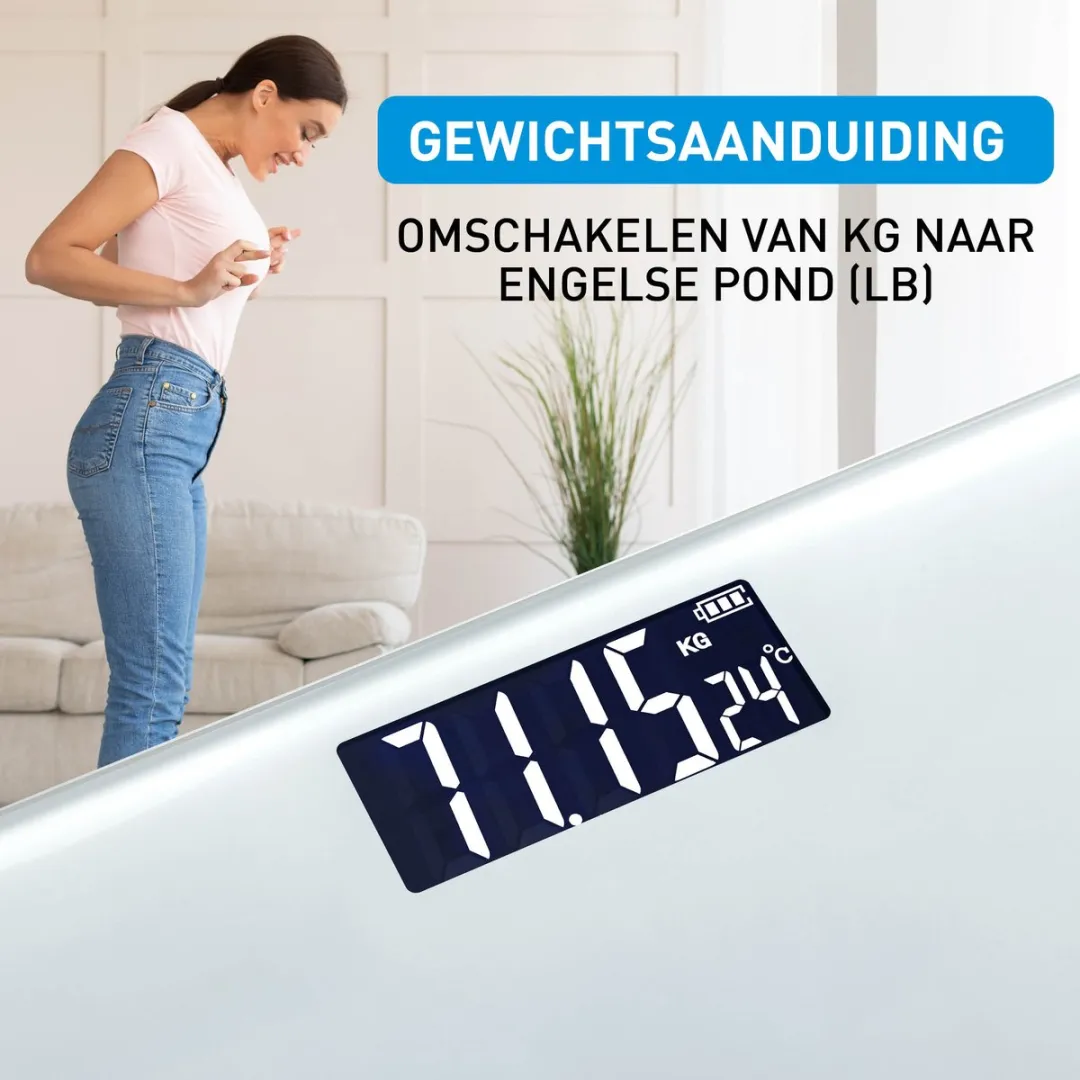 Grundig Digitale Personenweegschaal 180kg - Wit - Glas
