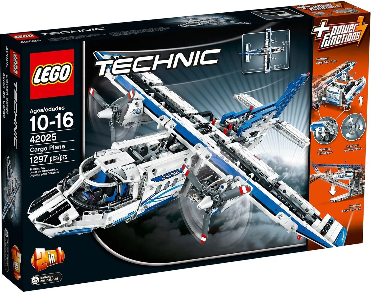 LEGO Technic Vrachtvliegtuig 42025 - 1297 Stukken - Wit/Blauw - afbeelding 2 van 6