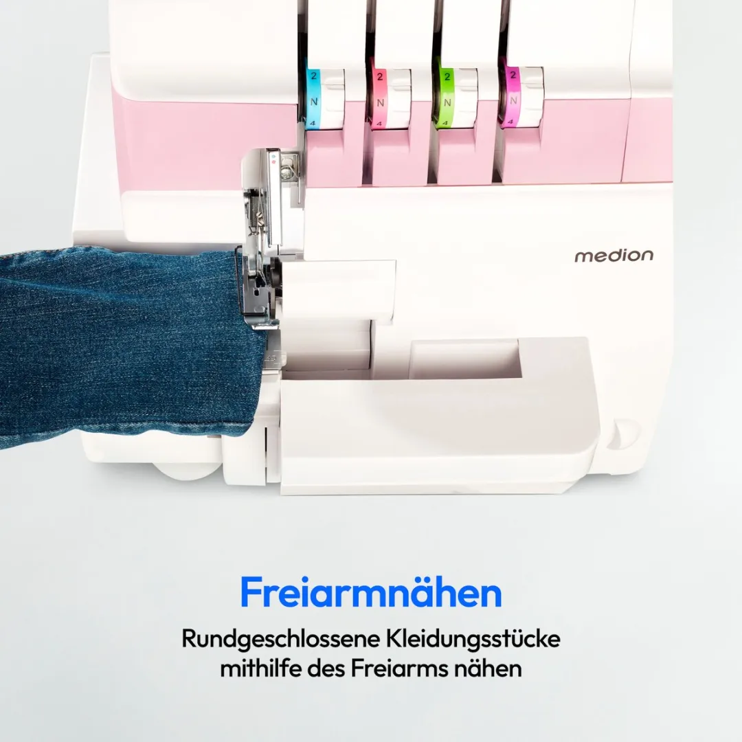 Medion SO90 Overlock Naaimachine MD19169 - 1200 St/min - Roze