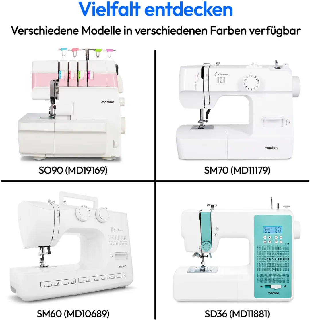 Medion SO90 Overlock Naaimachine MD19169 - 1200 St/min - Roze