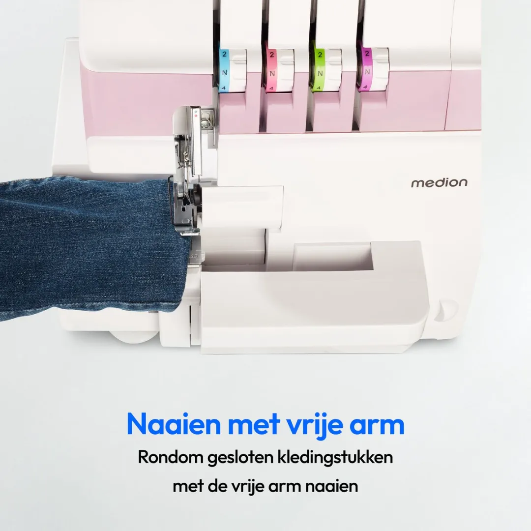 Medion SO90 Overlock Naaimachine MD19169 - 1200 St/min - Roze - afbeelding 6 van 6