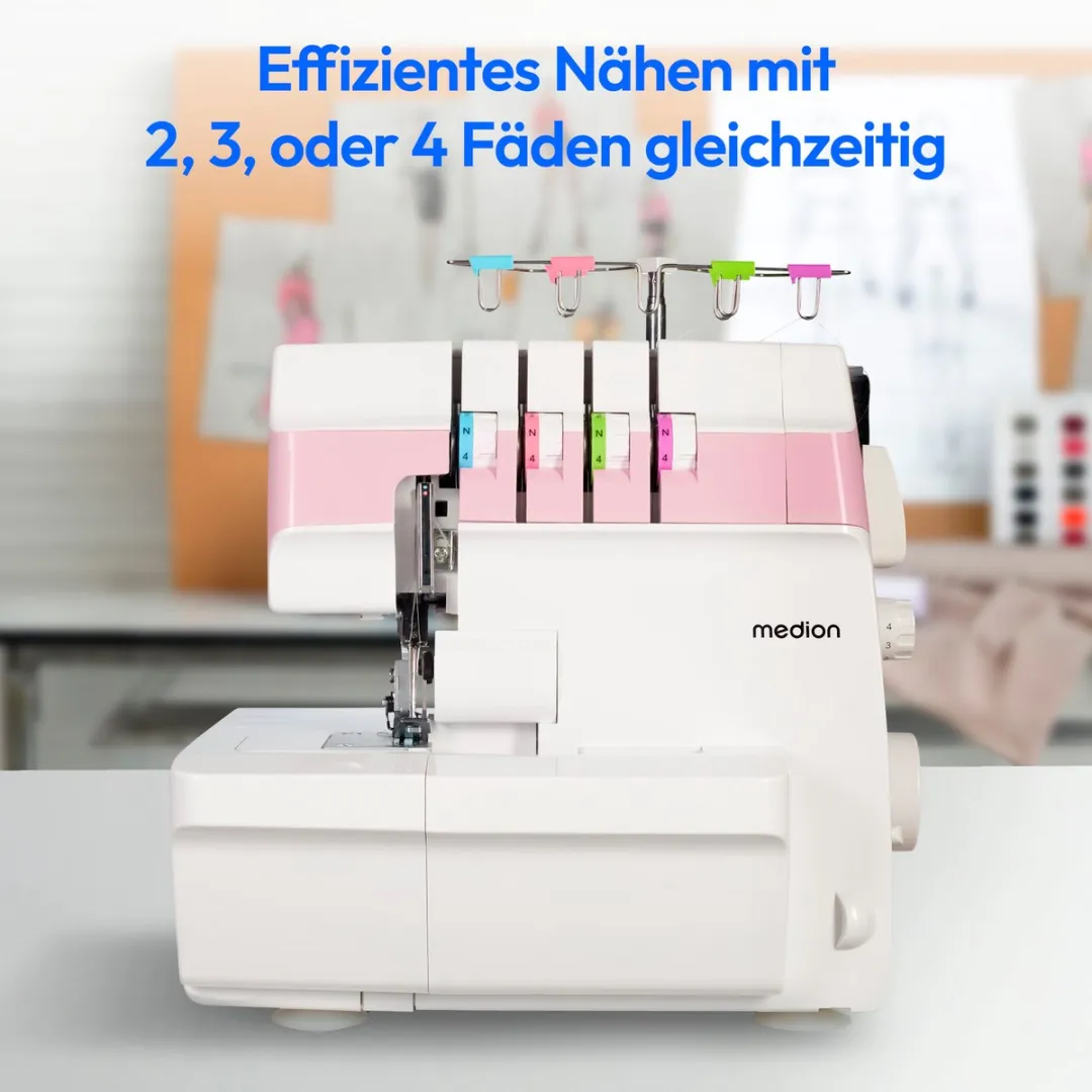 Medion SO90 Overlock Naaimachine MD19169 - 1200 St/min - Roze