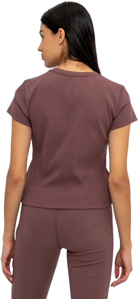 Nike Rib Tight Sportshirt Dames - Bordeaux - L