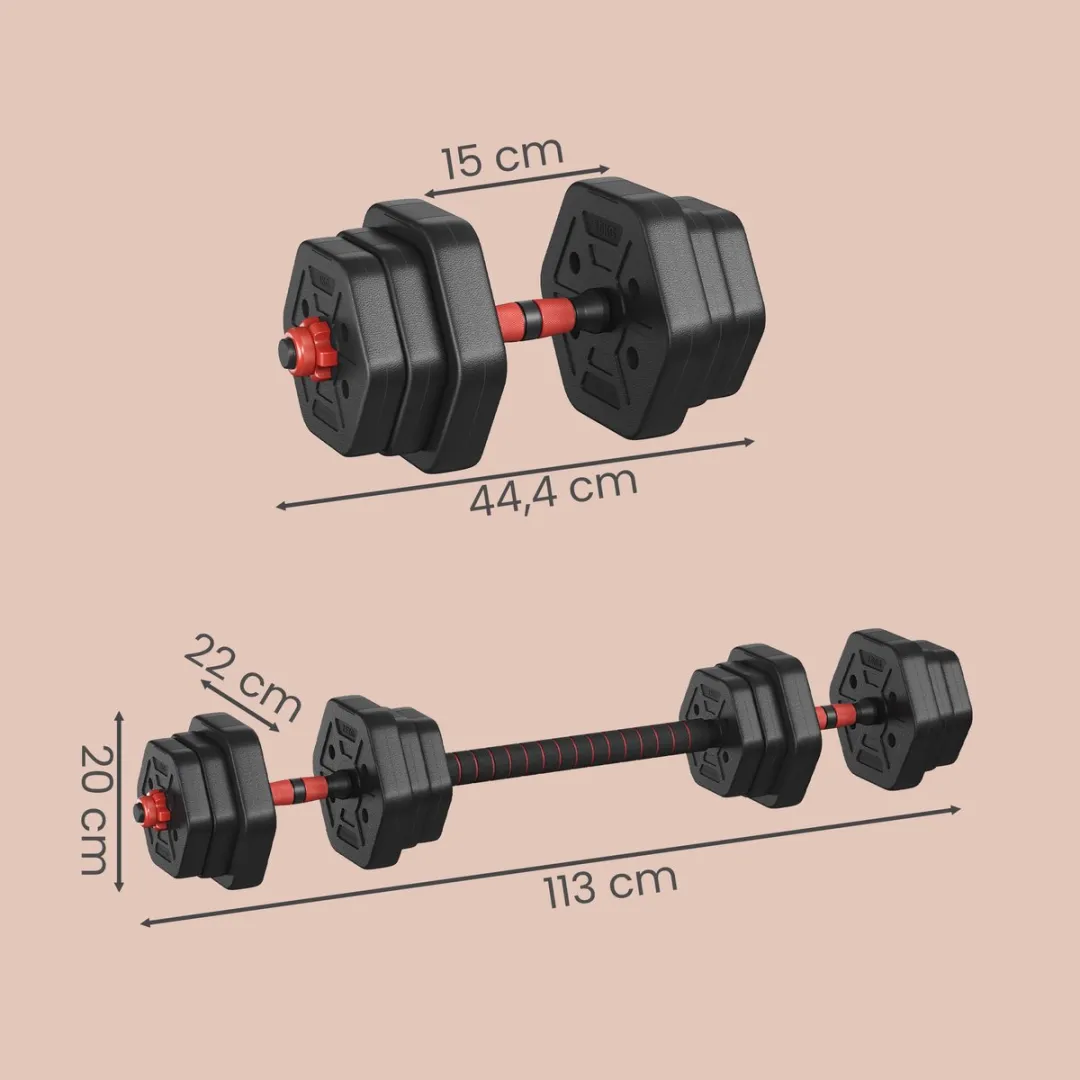 Songmics SYL200B01 Halterset 20kg - Zwart