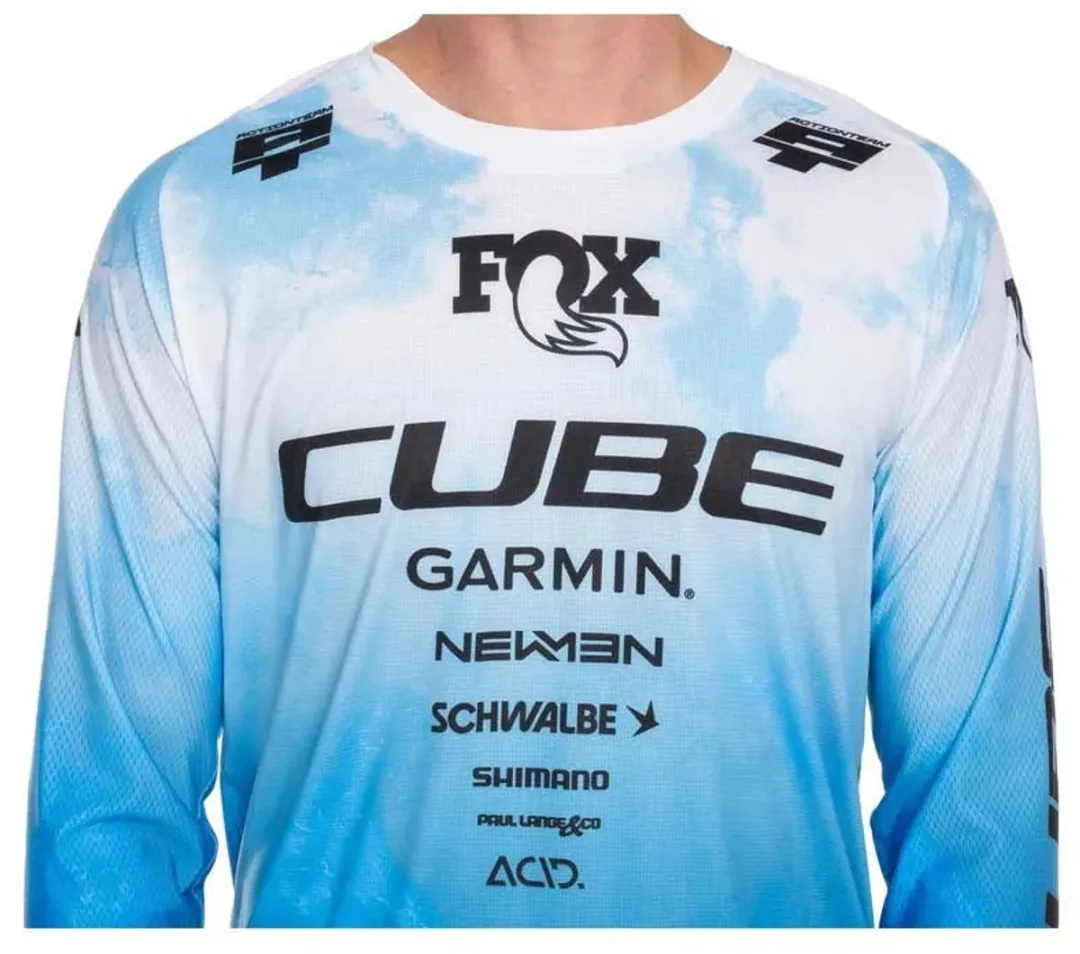 Cube Actionteam Langarm Trui - Blauw Wit XL