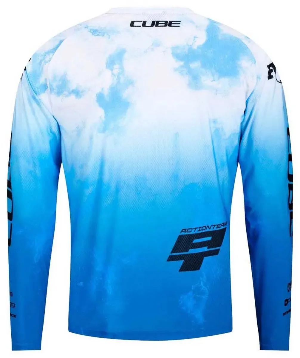 Cube Actionteam Langarm Trui - Blauw Wit XL