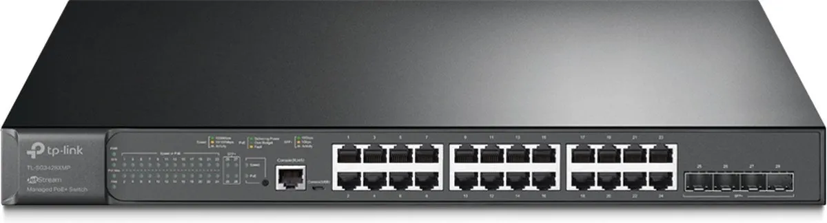 TP-Link TL-SG3428XMP Netwerkswitch 24x PoE - 10Gbps - Zwart