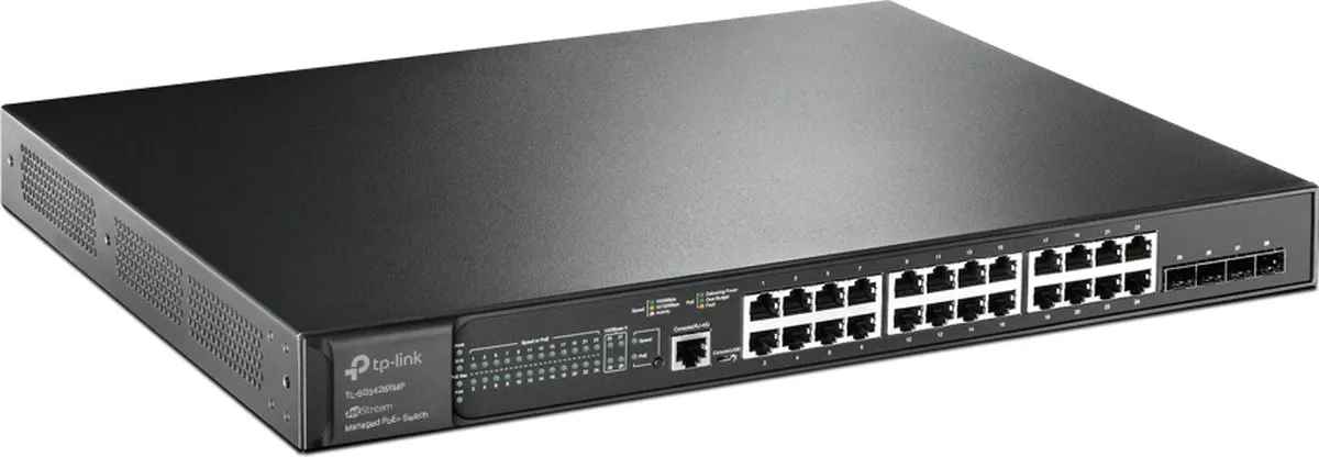 TP-Link TL-SG3428XMP Netwerkswitch 24x PoE - 10Gbps - Zwart