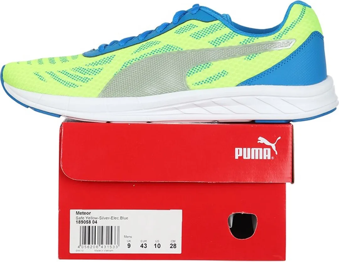 PUMA Meteor Heren Sportschoenen 43 - Neon Geel/Zilver