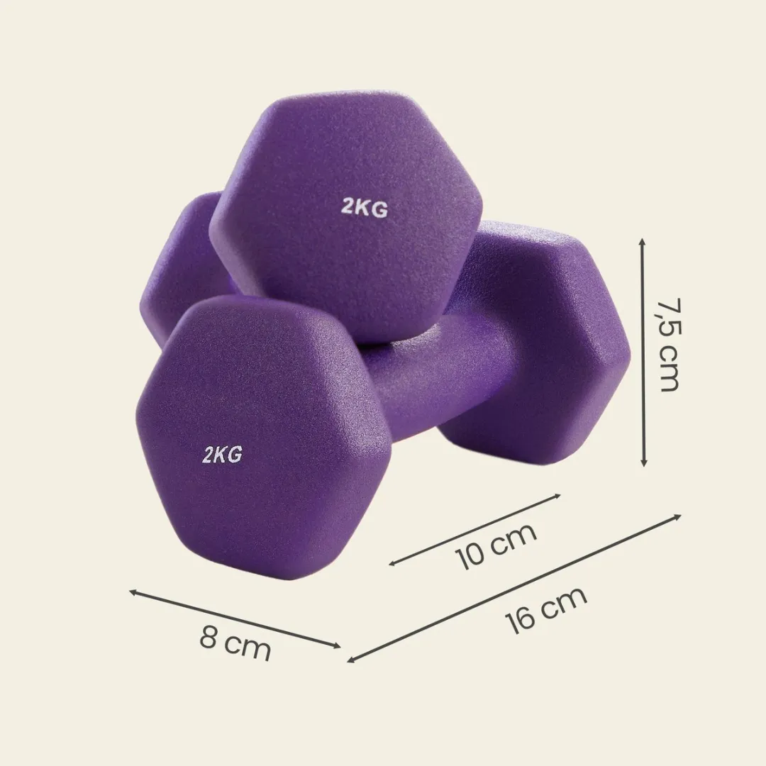 Songmics SYL64PL Hexagon Halterset 2x2kg - As-paars