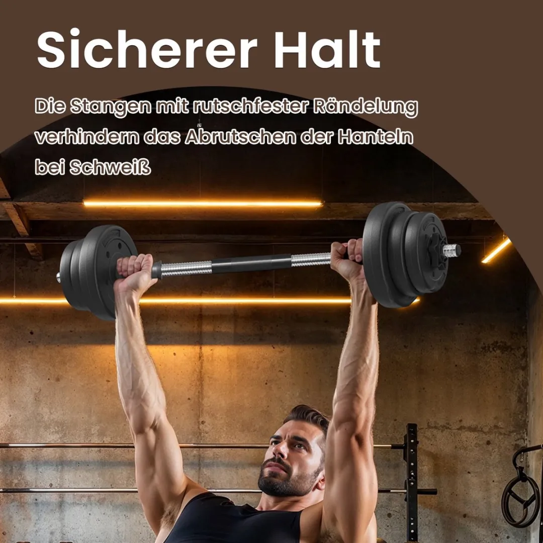 Songmics Dumbbells 2-in-1 2x10kg - Met stalen verbindingsbuis