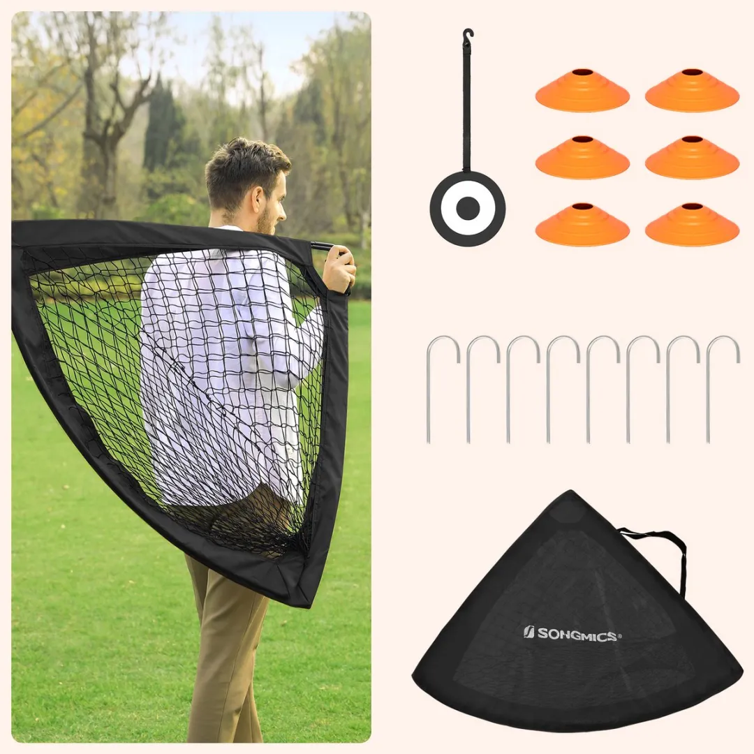 Songmics SZQ422B01 Voetbaldoel Set - 2 Stuks - Draagbaar & Opvouwbaar - Zwart - afbeelding 6 van 6