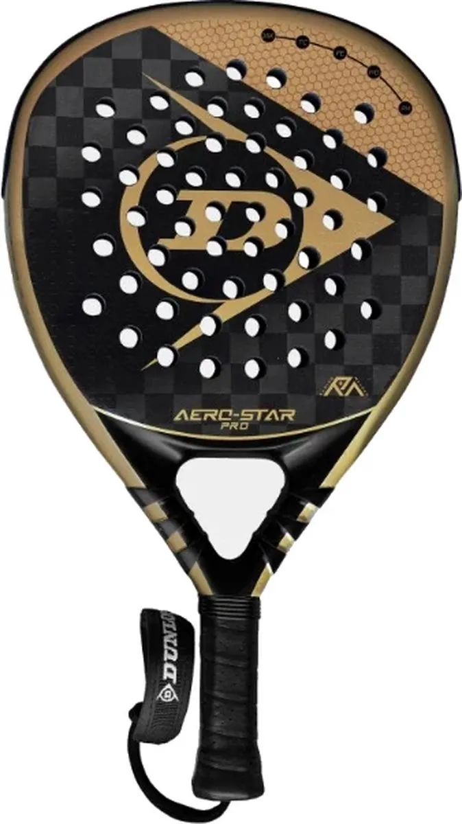 Dunlop Aero-Star Pro Moyano 2023 Padelracket - L0 - Zwart/Goud