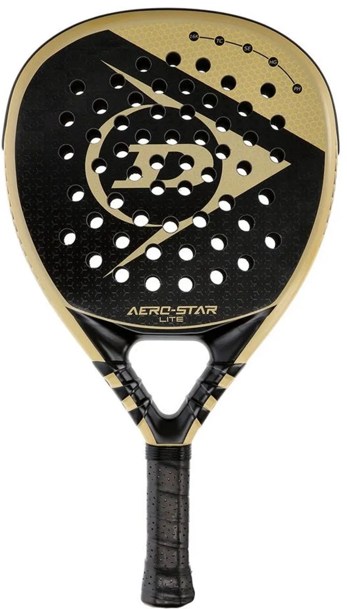 Dunlop Aero-Star Pro Moyano 2023 Padelracket - L0 - Zwart/Goud