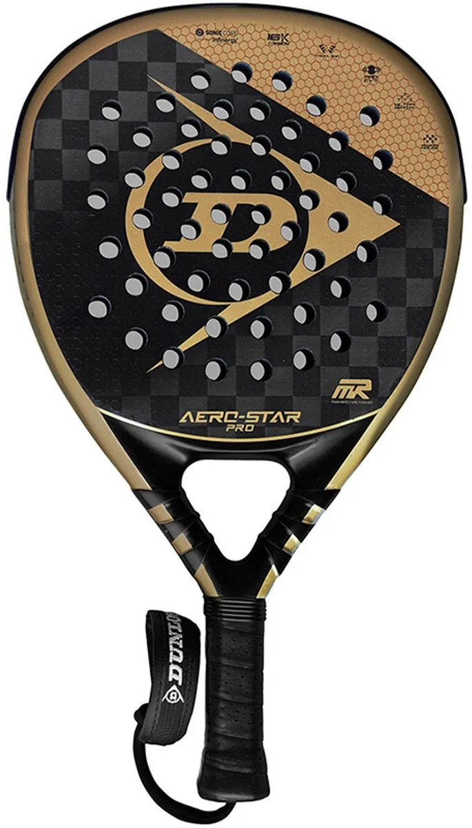 Dunlop Aero-Star Pro Moyano 2023 Padelracket - L0 - Zwart/Goud