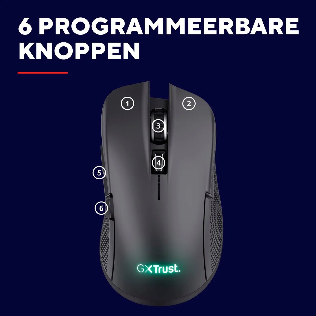 Trust GXT931 YBAR Gaming Muis - Multi Connect - 7200 DPI - Zwart