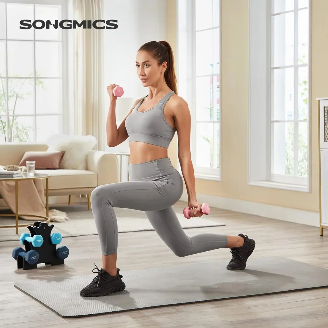 Songmics Halterset 3 paar 12kg - Neopreen - Opbergstandaard