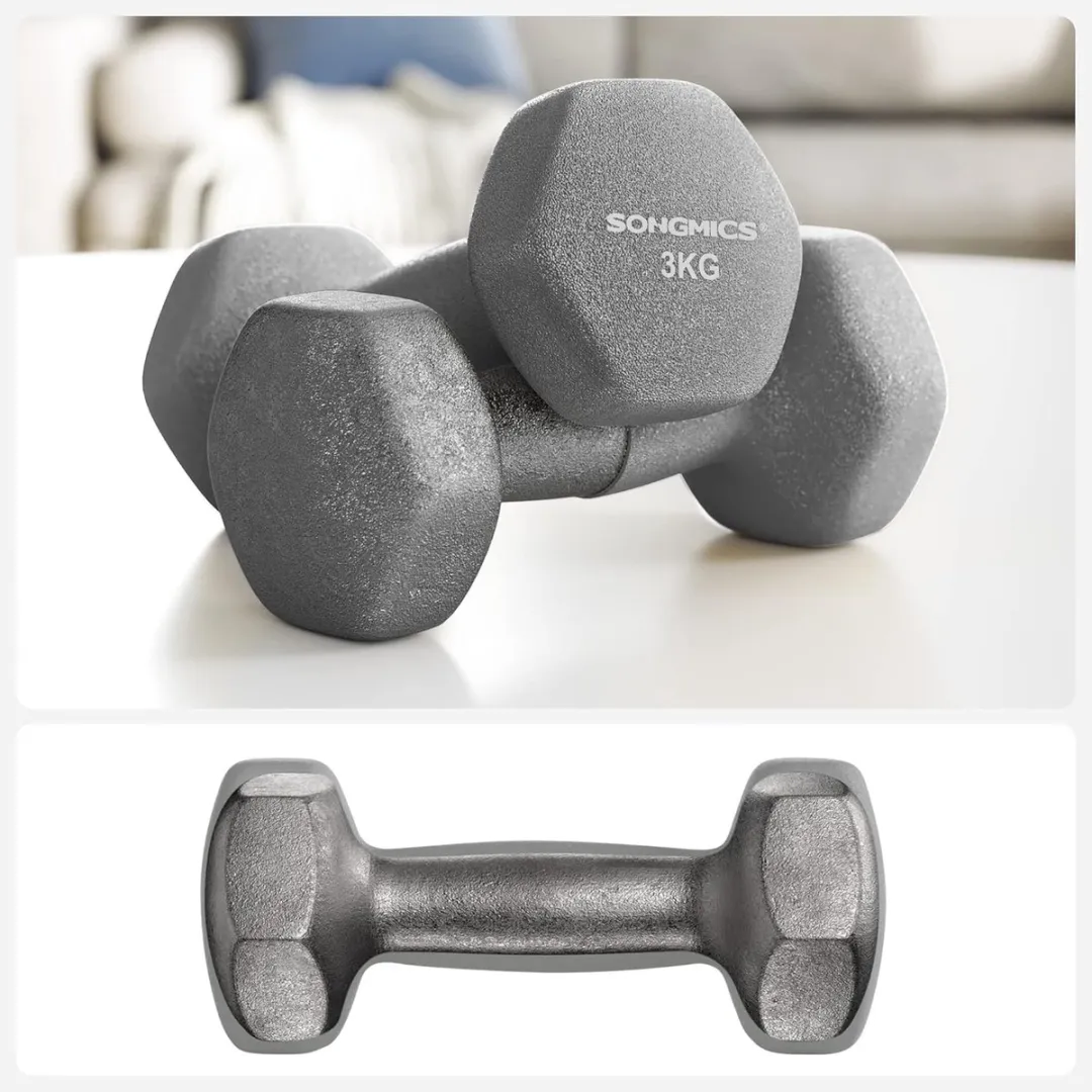 Songmics Halterset 3 paar 12kg - Neopreen - Opbergstandaard