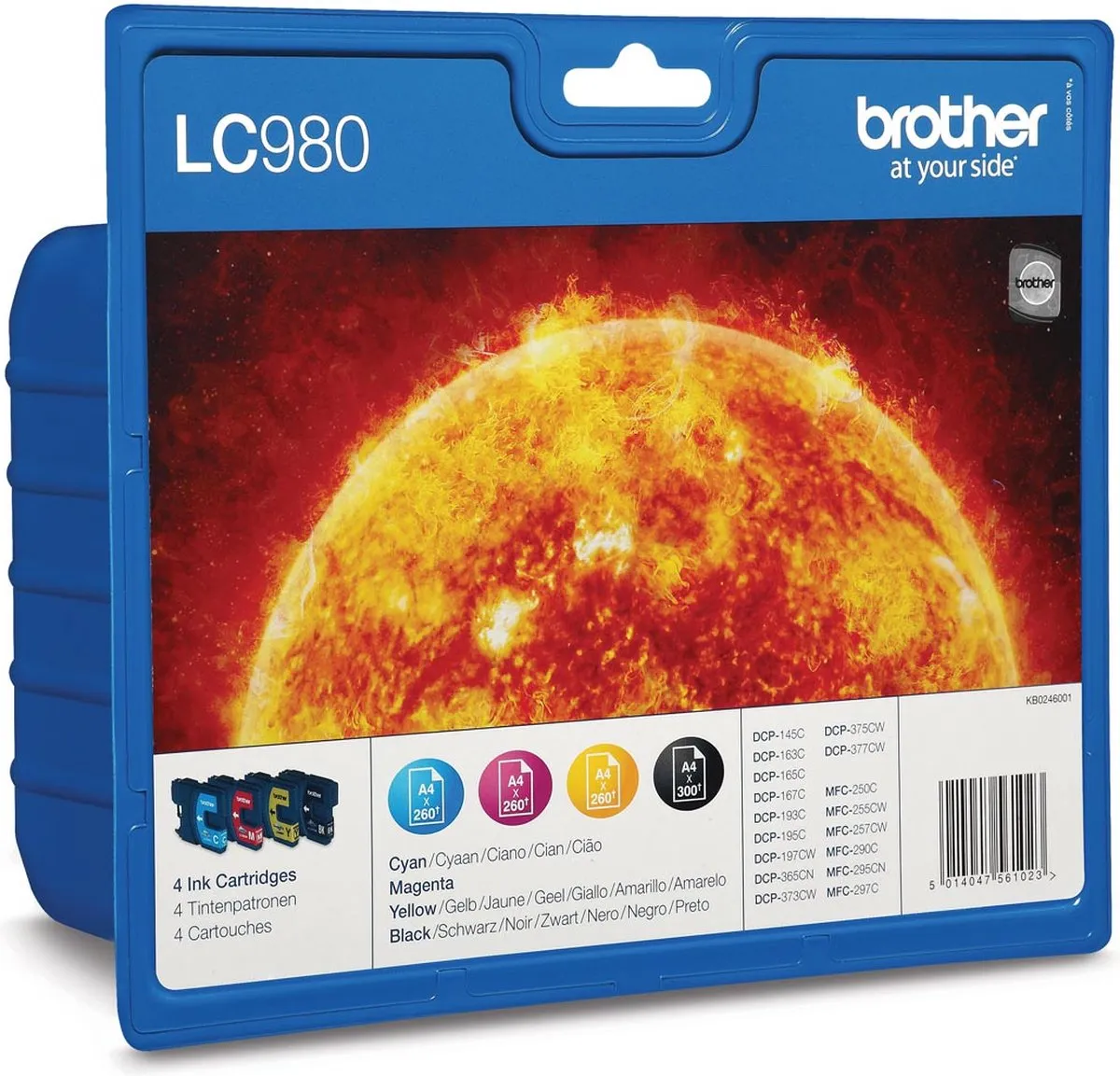 Brother LC-980VALBP Inktcartridges - 4 Kleuren - 260 Pagina's